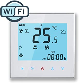 Arxus WiFi Programable Smart Termostato Pantalla LCD Controlador de Temperatura para Calderas de Calefacción-Aire Acondicionado Trabaje con Alexa Google Home IFTTT