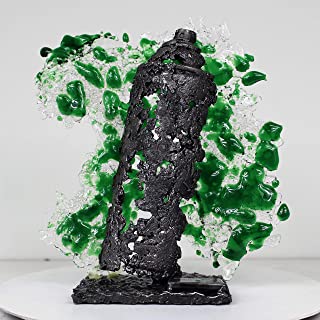 Bomba de spray verde - Escultura de vidrio y metal por Philippe Buil
