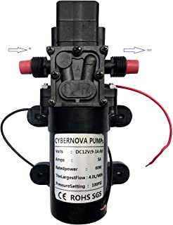 CYBERNOVA Bomba autocebante de diafragma de Alta presión de Agua Dulce de DC 12 V 100 PSI 4-5 l-m con Interruptor de presión Caravana-Barco-RV-Jardín (3210)