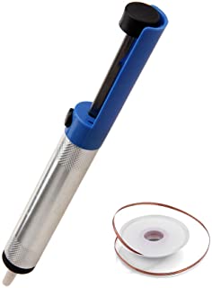 Desoldador de Estaño Limpiador de Soldadura Bomba Desoldadora Aspirador + Malla de Desoldadura - Electrónica Rey®