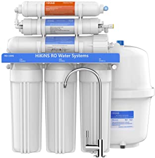 HiKiNS Sistema de filtración de Agua de ósmosis inversa RO-150G Sistema de 6 etapas para Beber en casa con Gran Flujo de Membrana de 150 GPD y Ahorro de Agua con la aprobación de la FDA