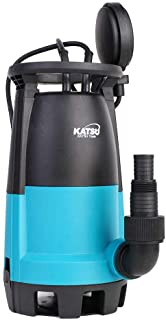 KATSU 151666E Bomba de jardín sucia sumergible de agua limpia 400W con 2 bases 2mm