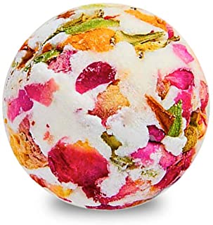 Lurrose Bomba de baño de rosa francesa Cuerpo Fragancia Aceite esencial Sal de baño Burbuja natural Bola Hogar Suministros de baño para el cuidado de la piel 100 g