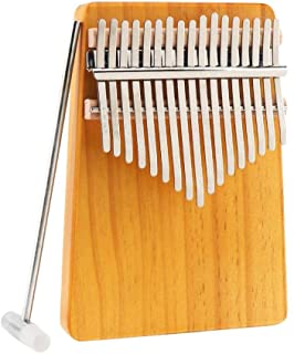 NDFDG 17 Tecla Pulgar Piano Finger Piano Kalimba Single Board Pino Mbira Mini Teclado Instrumento Musical con afinación Martillo-Madera