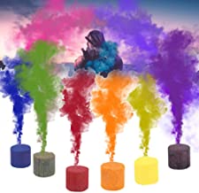 QUICKLYLY-6pcs Pastel de Humo Efecto de Humo Colorido Mostrar Bomba Redonda Etapa Ayuda fotográfica,Rojo, Amarillo, Azul, Verde, Naranja, Púrpura