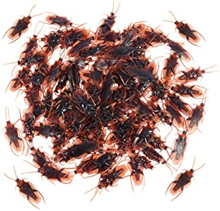 Toyvian Falsos cucarachas de simulación de cucarachas Novedad Cucarachas de plástico Insectos- Paquete de 60