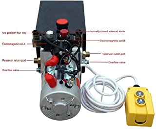 Bomba hidraulica de doble efecto de alta calidad Remolque de descarga de 12 V- 6 cuartos de galon 3200 PSI Max.