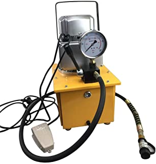 BTdahong - Bomba hidraulica electrica de 700 bar + valvula manual de un solo efecto hidraulico + manguera de aceite de 1-8 m 750 W 7 L- 1400 r-min