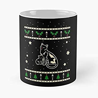 Christmas Bombay Cat Gift Classic Mug -11 Oz Coffee - Funny Sophisticated Design Great Gifts White-situen.