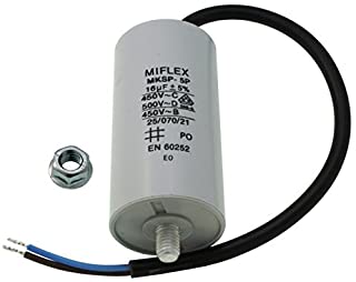 Condensador de Arranque del Motor Miflex- 16µF- 450 V- 40 x 78 mm- conexion M8