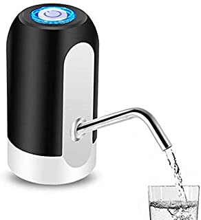 EUPIONEER Bomba de agua electrica universal Gallon dispensador de agua potable portatil LED Light USB bomba de agua dispensador Drinkware herramienta de cocina negro