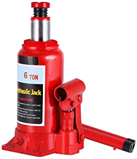 Gato hidraulico para botellas de 6T- bomba hidraulica hidraulica para coche- herramienta de reparacion de vehiculos- gato hidraulico de botella 6T rojo