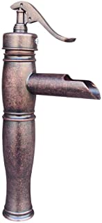 Grifo Bomba de agua Estilo de aspecto Cobre antiguo Recipiente de bano Lavabo Grifo mezclador