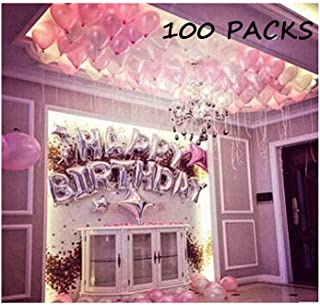HorBous Paquete de 100 globos de decoracion para fiestas de cumpleanos y globos de letras «Happy Birthday»