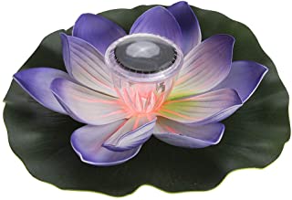 Lixada 0.1W Flor de Lotus de LED Multicolor Accionado Solar Lampara RGB Resistente al Agua al Aire Libre Flotacion Estanque Luz de la Noche