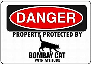 mefoll Bombay Cat Parking Only - Senal de aviso (12 x 16 cm)- diseno de gato