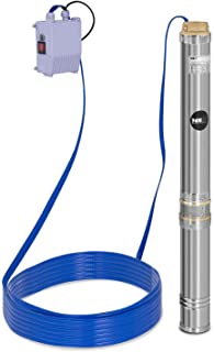 MSW Bomba de agua sumergible para pozos MSW-SPP48-110 (Caudal max.: 10.800 l-h- 1.100 W- Profundidad max.: 54 m- O 95 mm- Incl. caja de control- Acero inoxidable)