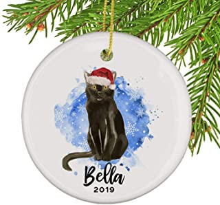 PotteLove Bombay Cat Christmas Ornament-Custom with Any Name and Date Porcelain Ornament