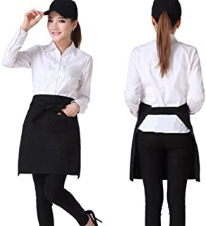 Wimagic - Falda Coreana para Trabajo de cafeteria- de algodon y poliester- Negro- 50 X 60CM