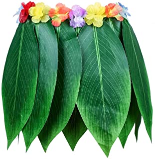 Wimagic - Falda de Hoja de simulacion Hawaiana para Mujer- elastica- Corta- Acampanada- de Tela